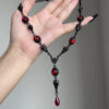Wholesale Dark Gothic Style Halloween Red Zircon Necklace