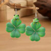 Wholesale St. Patrick's Day frog and four-leaf clover acrylic earrings