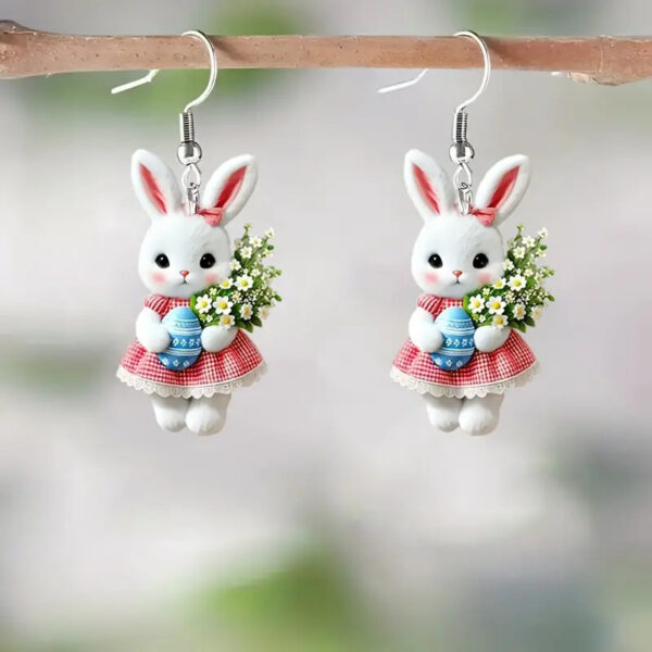 Wholesale Pink Rabbit Cartoon Valentine's Day Acrylic Earrings