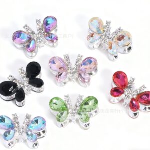 Wholesale Colorful sparkling diamond butterfly rhinestone beads