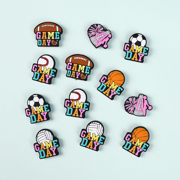 Wholesale 20pcs Epoxy Cartoon Football Silicone Personalized Beads