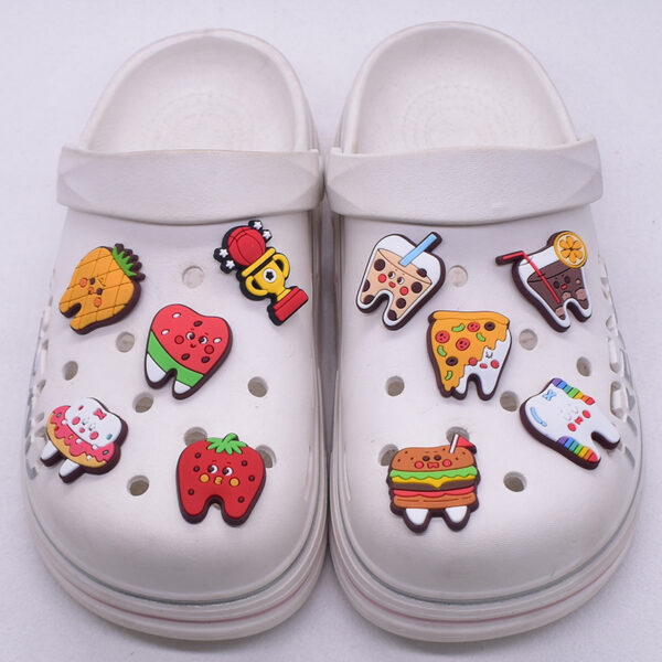 Wholesale Cute cartoon food teeth series Croc Charms