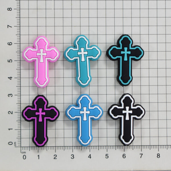Wholesale Random 100pcs Cross Pvc Beads Cartoon Focal Beads