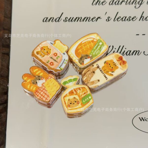 Wholesale 10pcs yellow milk cute cat bread acrylic beads