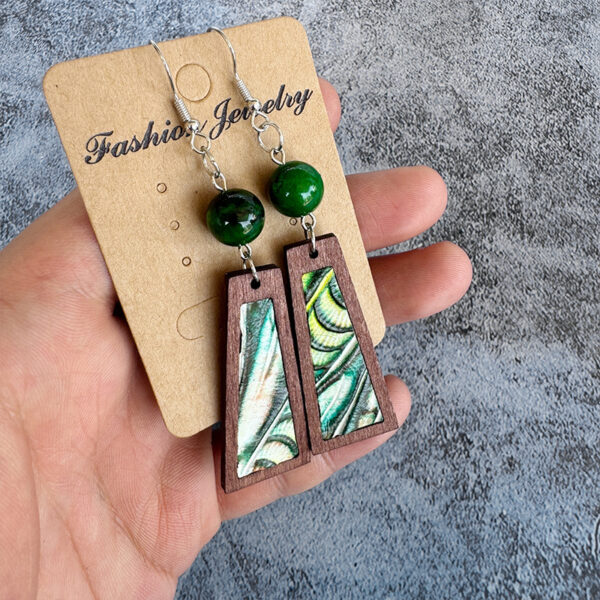 Wholesale Western style turquoise patchwork leopard print earrings