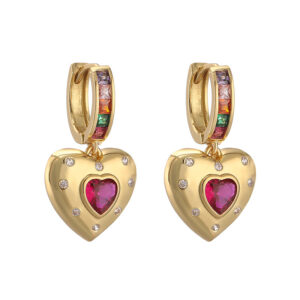 Gold colored diamond love 1 pair