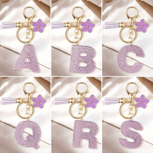 Wholesale Sparkling Powder 26 English Letter Resin Keychain