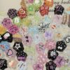 Wholesale 10pcs transparent embossed flower lucky bag acrylic beads