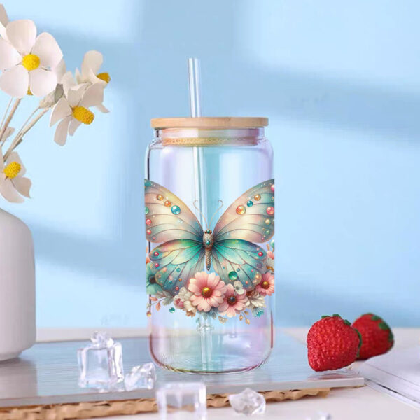 Wholesale UV Transfer Paste Glass Crystal Label Crystal Paste Cross-border Special Paste for 16oz Glass Cup 23cmX11cm