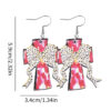 Wholesale Polka Dot Bow Painted Cross Pendant Earrings Wooden Double-Sided Earrings