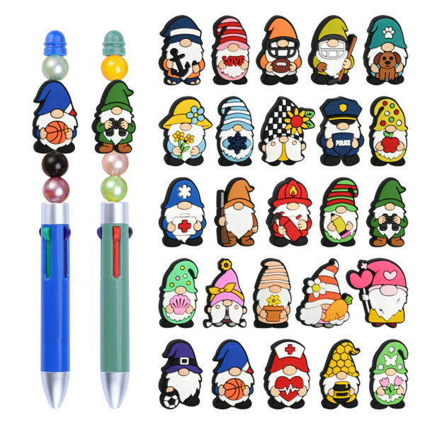Wholesale Random 100pcs Color Cartoon Hat Small People Focal Beads