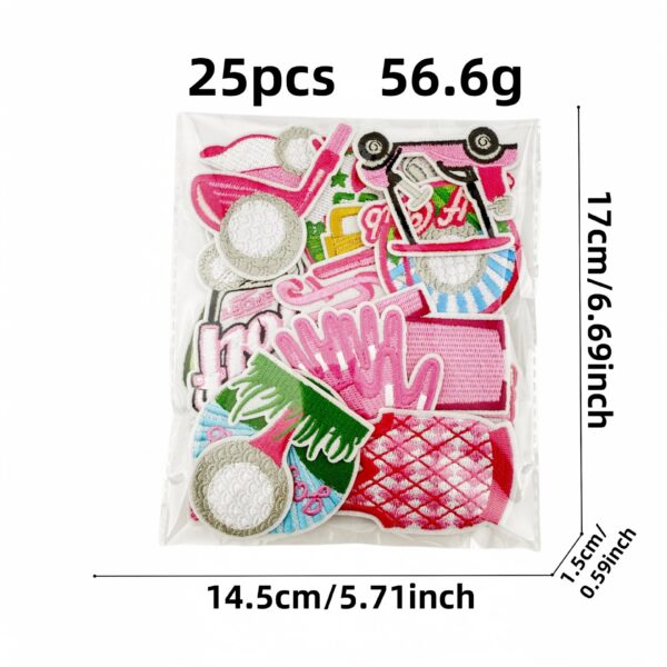 Wholesale Cartoon Sports Golf Pink Series Embroidery DIY Patches