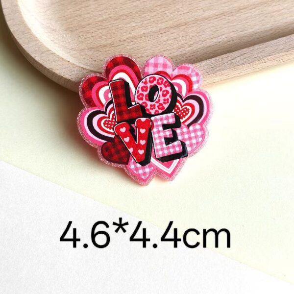O1CN01aTaHYq2Fz9uAGeWnp_2217615938950-0-cib Wholesale 10pcs loose pink cartoon letters peach heart Acrylic Flatback