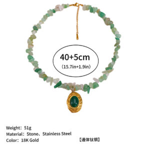 Myanmar emerald gold chain
