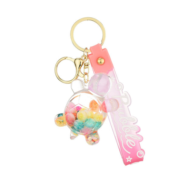 Wholesale Acrylic flowing sand turtle keychain