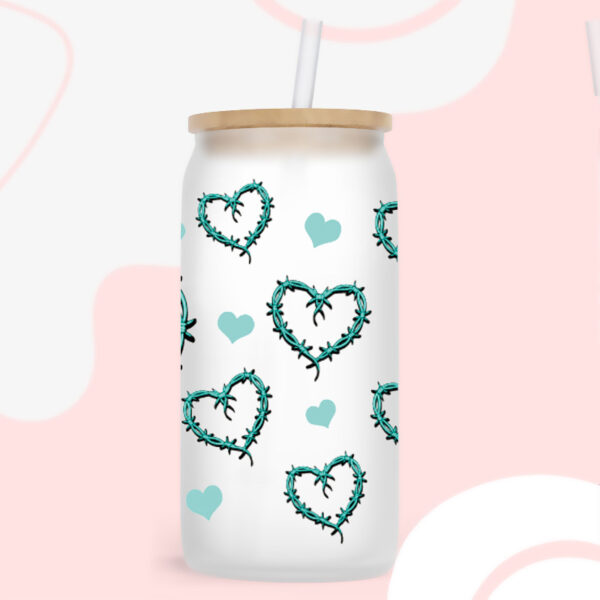 Wholesale Colorful Valentine's Day Heart 16oz Cup UV DTF Wraps