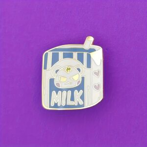 Wholesale Bear Milk Box Cartoon Metal Enamel Brooch