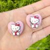 Wholesale 10pcs 22mm cartoon heart double-sided printed acrylic beads OLY Exclusive