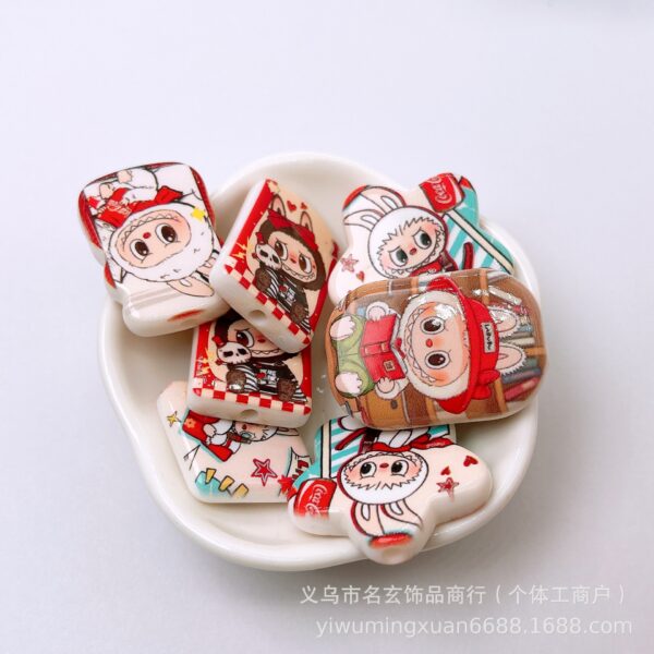 Wholesale OLY Exclusive - Printed Beads with Various Shaped Vertical Holes