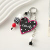 Wholesale Dopamine plaid heart-shaped letter bead star keychain