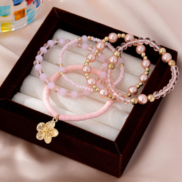 Wholesale Bohemian Elastic Glass Bead Bracelet Set
