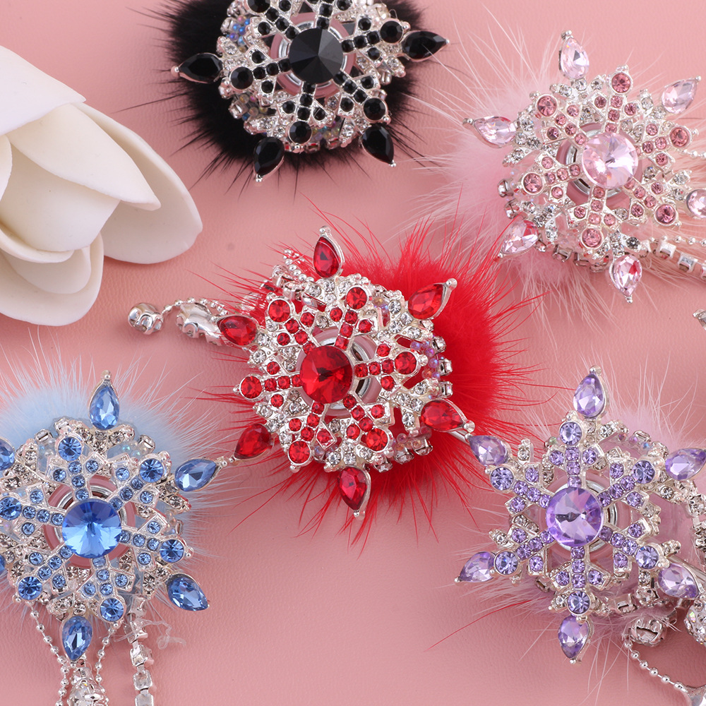 Wholesale Snowflake Spinning Hairy Ball Diamond Ball Crystal Beads
