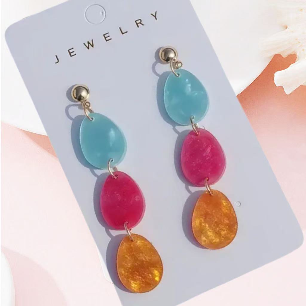 Wholesale r Easter E Three-Piece Easter Earrings Acrylic Multi-Color