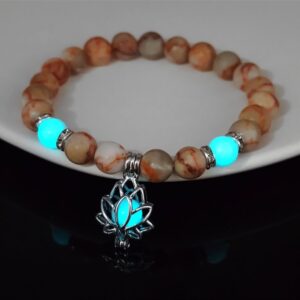 8mm Natural Red Network stone blue green light