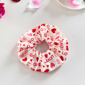 White heart letter scrunchie - large size 12cm