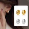 Wholesale Geometric shaped smooth curved earrings