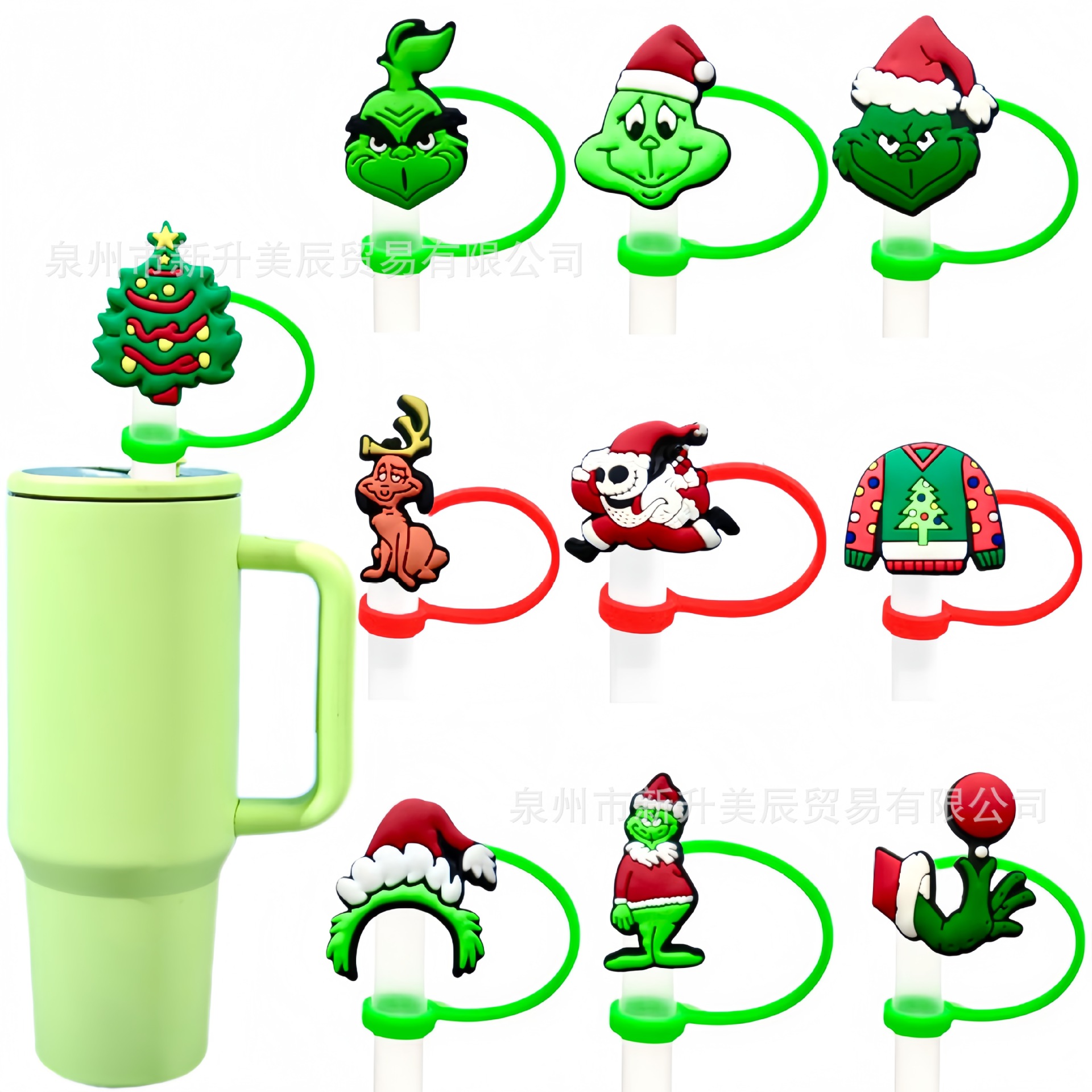 Wholesale Christmas straw cap straw sle silicone Straw Tube Cap