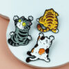 Wholesale Cute and funny cat star cartoon cat back alloy brooch