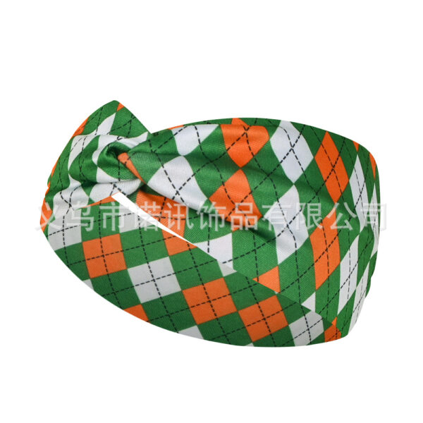 Wholesale St. Patrick's printed clover wide edge elastic headband