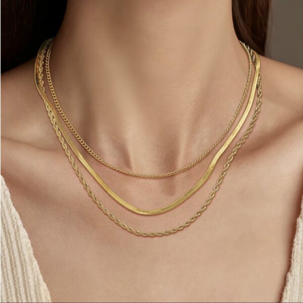 Wholesale Simple Layered Stainless Steel Thick Chain Necklace