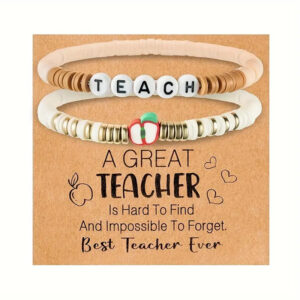 White brown 2 piece set apple teacher