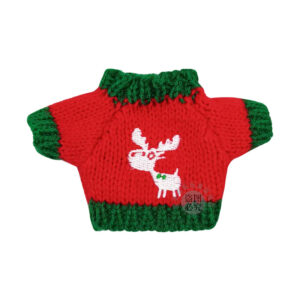 Red and green deer pattern sweater