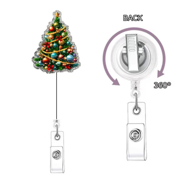 Wholesale Cross-border hot-selling acrylic Christmas office staff name tag retractable badge ID holder easy-pull buckle. (In stock, dropshipping available)