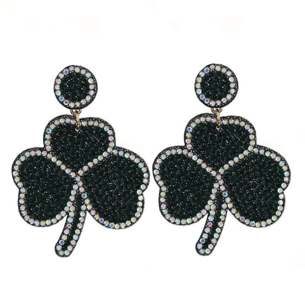 Wholesale St. Patrick's Day studded clover earrings
