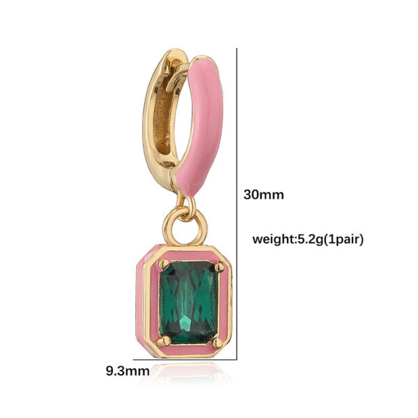 O1CN01arwy4d1sNNvMHwNid_2212151565754-0-cib Wholesale Oil Drops with Colored Diamond Square Earrings
