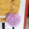 Wholesale Colorful Drip Glue Letter Pendant Light Purple Hairball Keychain