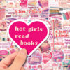 Wholesale 50pcs Pink Books English Short Sentences Graffiti Stickers