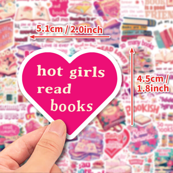 Wholesale 50pcs Pink Books English Short Sentences Graffiti Stickers
