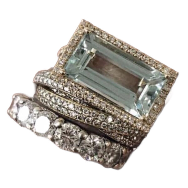 Wholesale luxury ring fashionable creative large rectangular ring set
