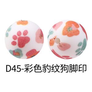 D45-colored leopard print dog footprints