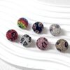 Wholesale 10pcs Leopard patterned clay round diamond beads