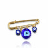 Wholesale Blue Eyes Three-Hole Circle Pin Brooch Y2K Turkish Sweater Brooch
