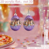 Wholesale Easter Purple Eggshell Rabbit Acrylic Earrings