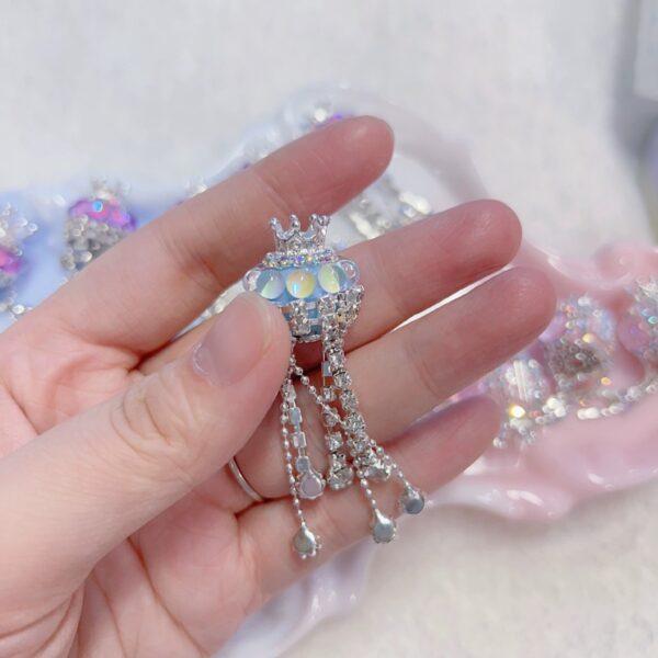 Wholesale 10pcs colored crown tassel diamond beads