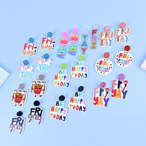 O1CN01axxBa21RB1aKTSlsj_2216398732072-0-cib Wholesale New Friday happy day earrings happy Flamingo French fries leopard print earrings