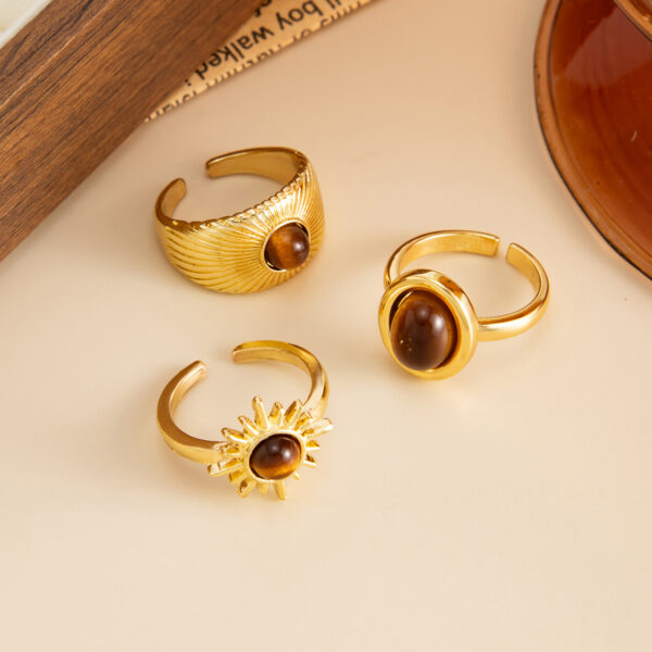 O1CN01ayChke23kFcN9onFC_2588757293-0-cib Wholesale Micro-painted Tiger's Eye Lava Open Ring Set